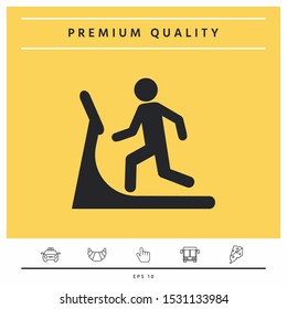 Man on treadmill icon. Graphic elements for your design