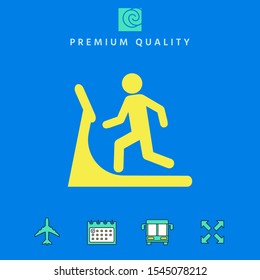 Man on treadmill icon. Graphic elements for your design