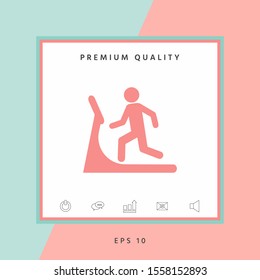 Man on treadmill icon. Graphic elements for your design
