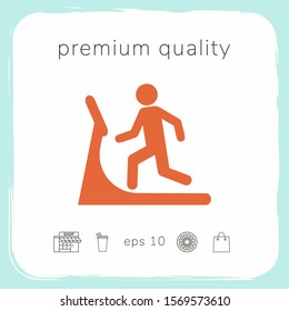 Man on treadmill icon. Graphic elements for your design