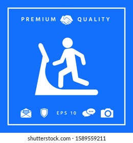 Man on treadmill icon. Graphic elements for your design