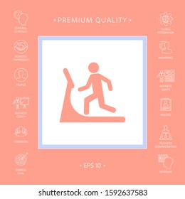 Man on treadmill icon. Graphic elements for your design