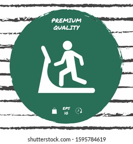 Man on treadmill icon. Graphic elements for your design