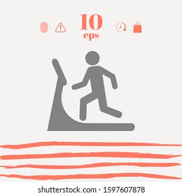 Man on treadmill icon. Graphic elements for your design