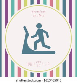 Man on treadmill icon. Graphic elements for your design
