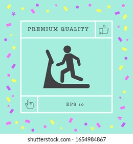 Man on treadmill icon. Graphic elements for your design