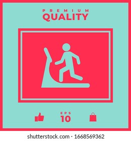 Man on treadmill icon. Graphic elements for your design