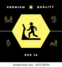 Man on treadmill icon. Graphic elements for your design