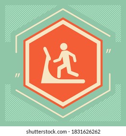 Man on treadmill icon. Graphic elements for your design