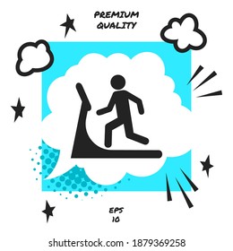 Man on treadmill icon. Graphic elements for your design