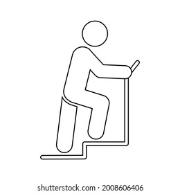 Man on treadmill icon People in motion active lifestyle sign