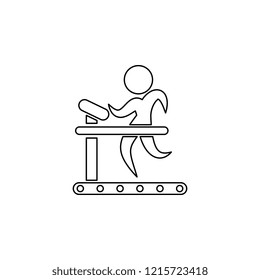 The Man on treadmill icon. Simple outline vector of gym set for UI and UX, website or mobile application