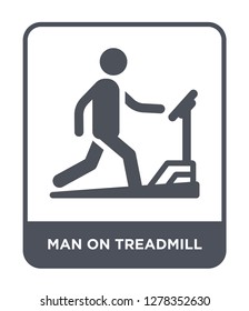 man on treadmill icon vector on white background, man on treadmill trendy filled icons from Behavior collection, man on treadmill vector illustration