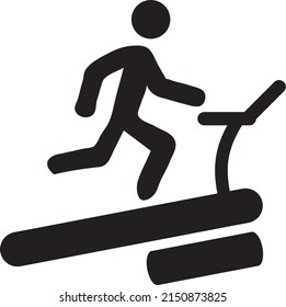 Man on treadmill Icon vector illustration on white background..eps
