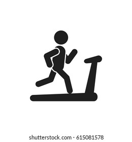 Man on treadmill icon. Vector isolated sport run illustration.