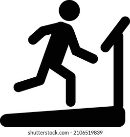 man on treadmill icon on white background. treadmill symbol. flat style.