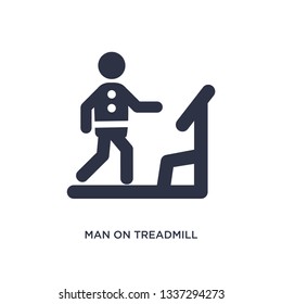 man on treadmill isolated icon. Simple element illustration from behavior concept. man on treadmill editable logo symbol design on white background. Can be use for web and mobile.