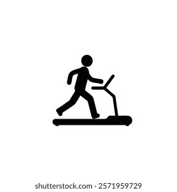 A man on treadmill vector silhouette