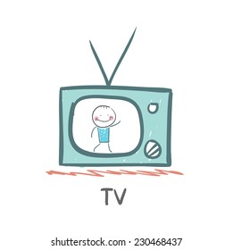 man on TV