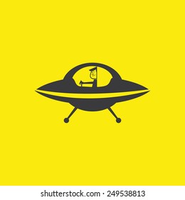 Mann auf UFO