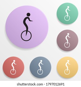 A man on a unicycle badge color set icon. Simple glyph, flat vector of sport icons for ui and ux, website or mobile application