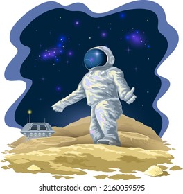 man on an unknown planet
