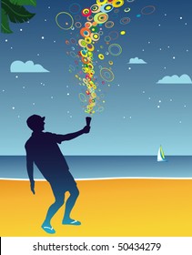 A man on vacation