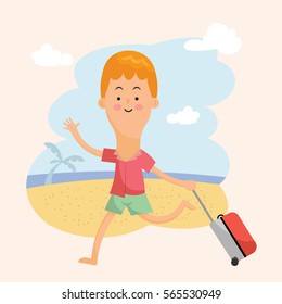 man on vacation at the beach