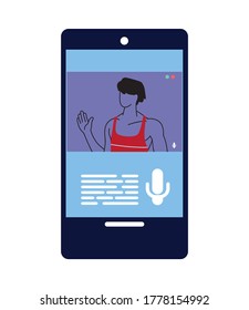 hombre en videollamada por el diseño de ilustraciones vectoriales de teléfonos inteligentes