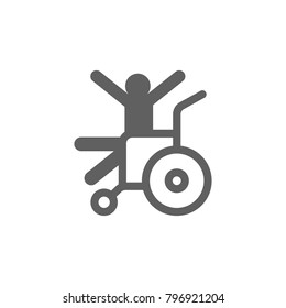 Man on wheelchair icon vector