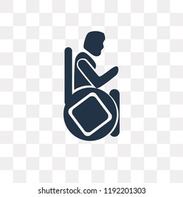 Man On Wheelchair vector icon isolated on transparent background, Man On Wheelchair transparency concept can be used web and mobile