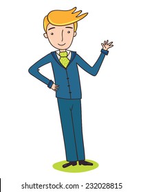 Man on white background.