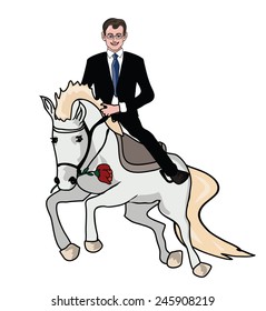 Man On White Horse