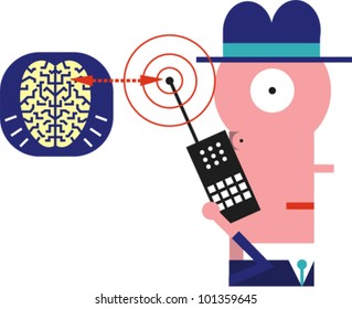 Man on wireless phone accesses information or database remotely