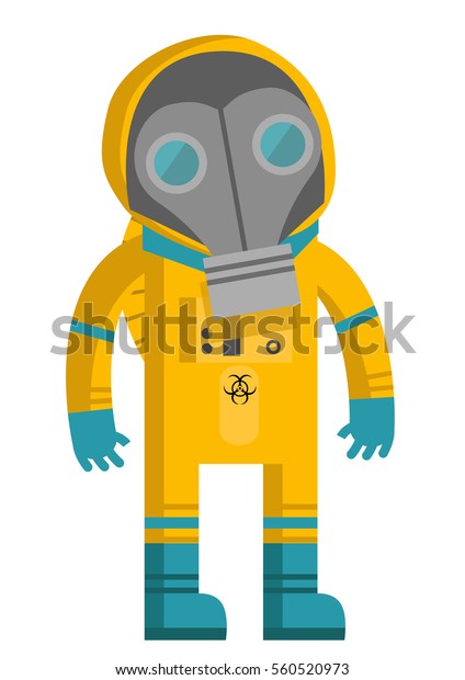 Man On Yellow Biohazard Suit Stock Vector (royalty Free) 560520973 