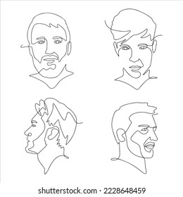 Man One Line art Drawing. face portrait Continuous Line Art Drawing. abstract minimal design. for logo and simple design