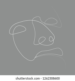 Man of one line. Vector illustration on color background.