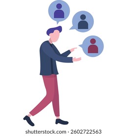 Man and online community group vector icon