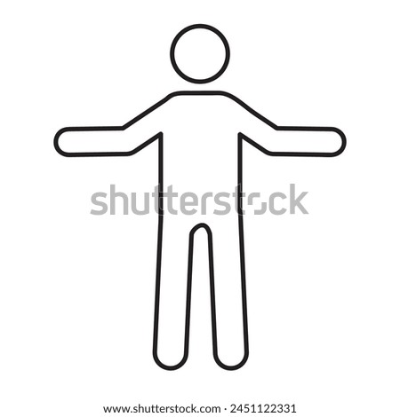 man with open arms icon. simple black liner man with open arms icon illustration for web and app..eps