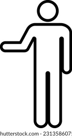 Man open arms icon vector male person with raised hands symbol in a glyph pictogram illustration