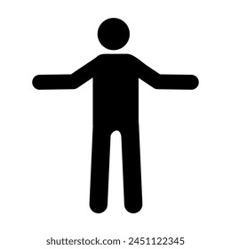 man with open arms icon. vector black flat man with open arms icon for web and app..eps