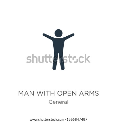 Man with open arms icon vector. Trendy flat man with open arms icon from general collection isolated on white background. Vector illustration can be used for web and mobile graphic design, logo, eps10