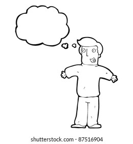 man with open body language cartoon