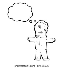 man with open body language cartoon