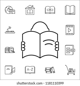 a man with an open book icon. Books and magazines icons universal set for web and mobile on white background