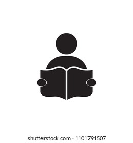 a man with an open book illustration. Element of library icon for mobile concept and web apps. Detailed a man with an open book icon can be used for web and mobile on white background