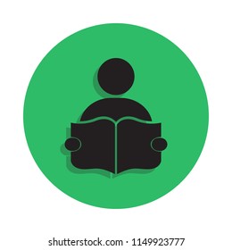 a man with an open book illustration. Element of library icon for mobile concept and web apps. Detailed a man with an open book icon can be used for web and mobile
