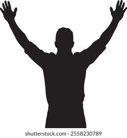 Man open his arms Silhouette Vector Illustration - Minimalist EPS Design for Creative Projects