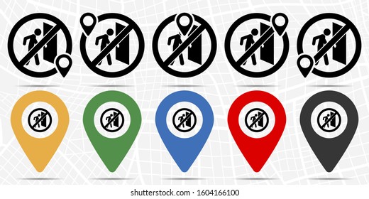 man opens the door icon in location set. Simple glyph, flat illustration element of universal theme icons