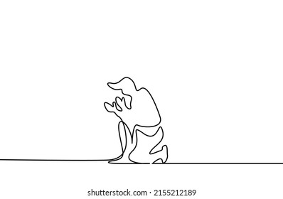 a man opens his hands and prays